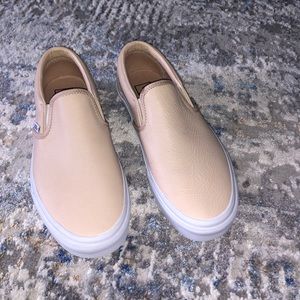Vans leather slip ons